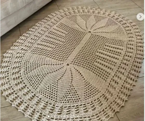 Tapete crochê oval