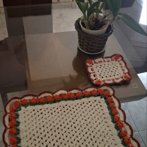 Jogo de sousplat de crochê