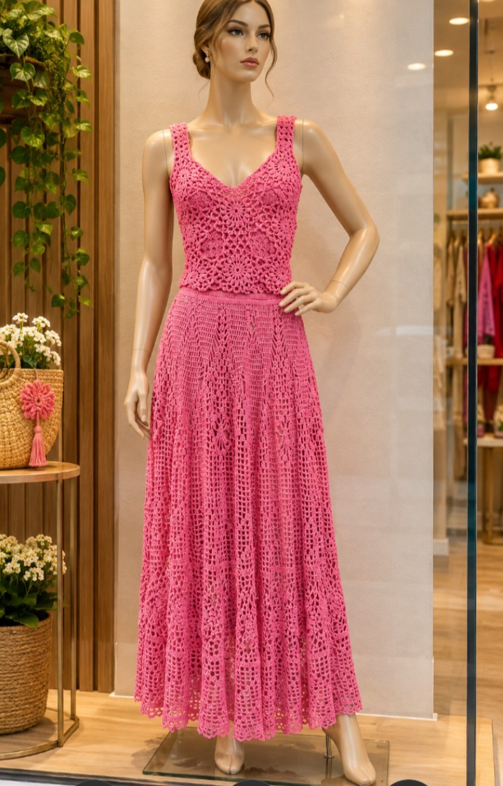 Vestido em crochê