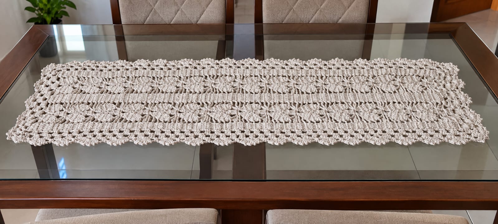 Trilho para mesa em crochê